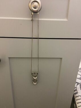 Brighton Silver Triple Heart Pendant Necklace - Elegant Women’s Jewelry